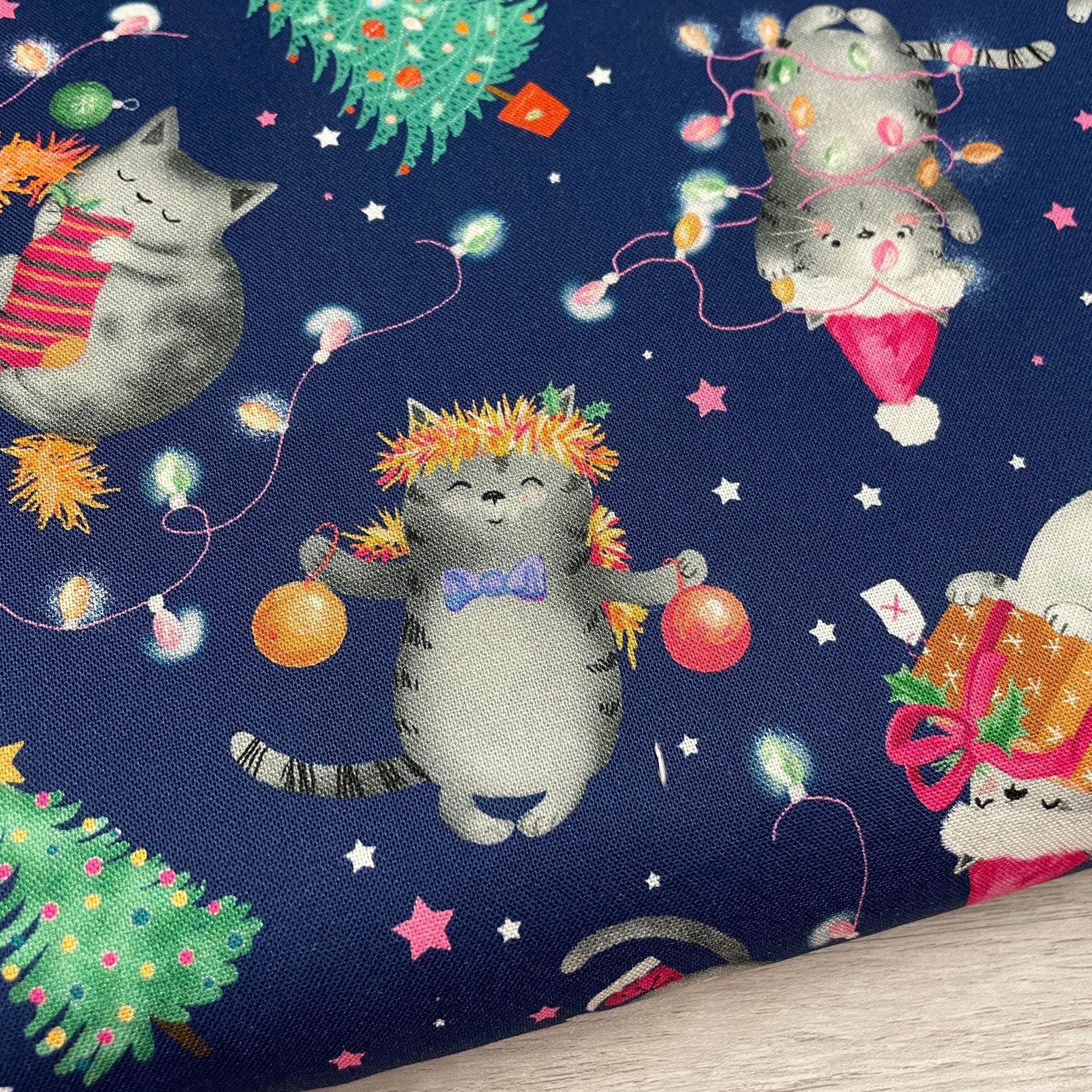 Christmas Cat Fabric - Holiday Cats