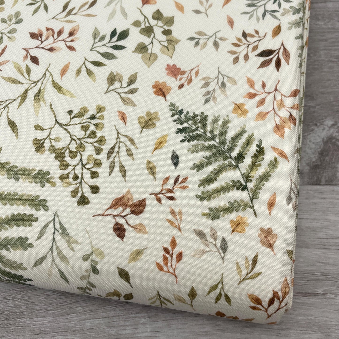 Dear Stella Autumn Ferns and Leaves - Little Fawn & Friends - 100% Cotto - DNS1906