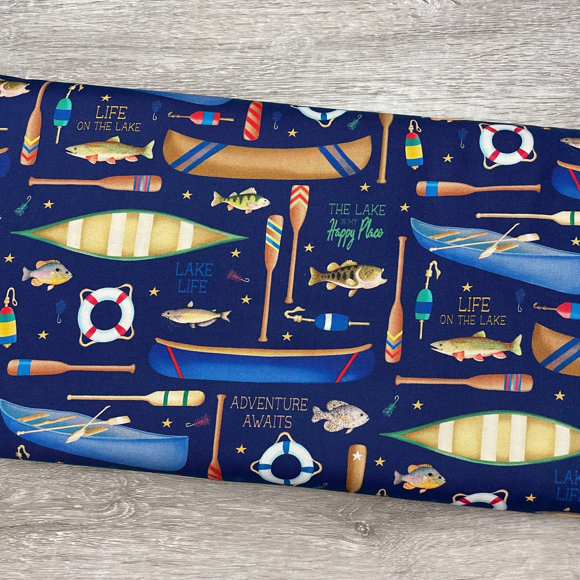 Lake Fabric - Benartex - 100% Cotton - Lake Life Navy