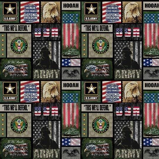 New! US Army fabric - U.S. Military - United States Army from Sykel - Ships NEXT DAY - 100% Cotton Fabric