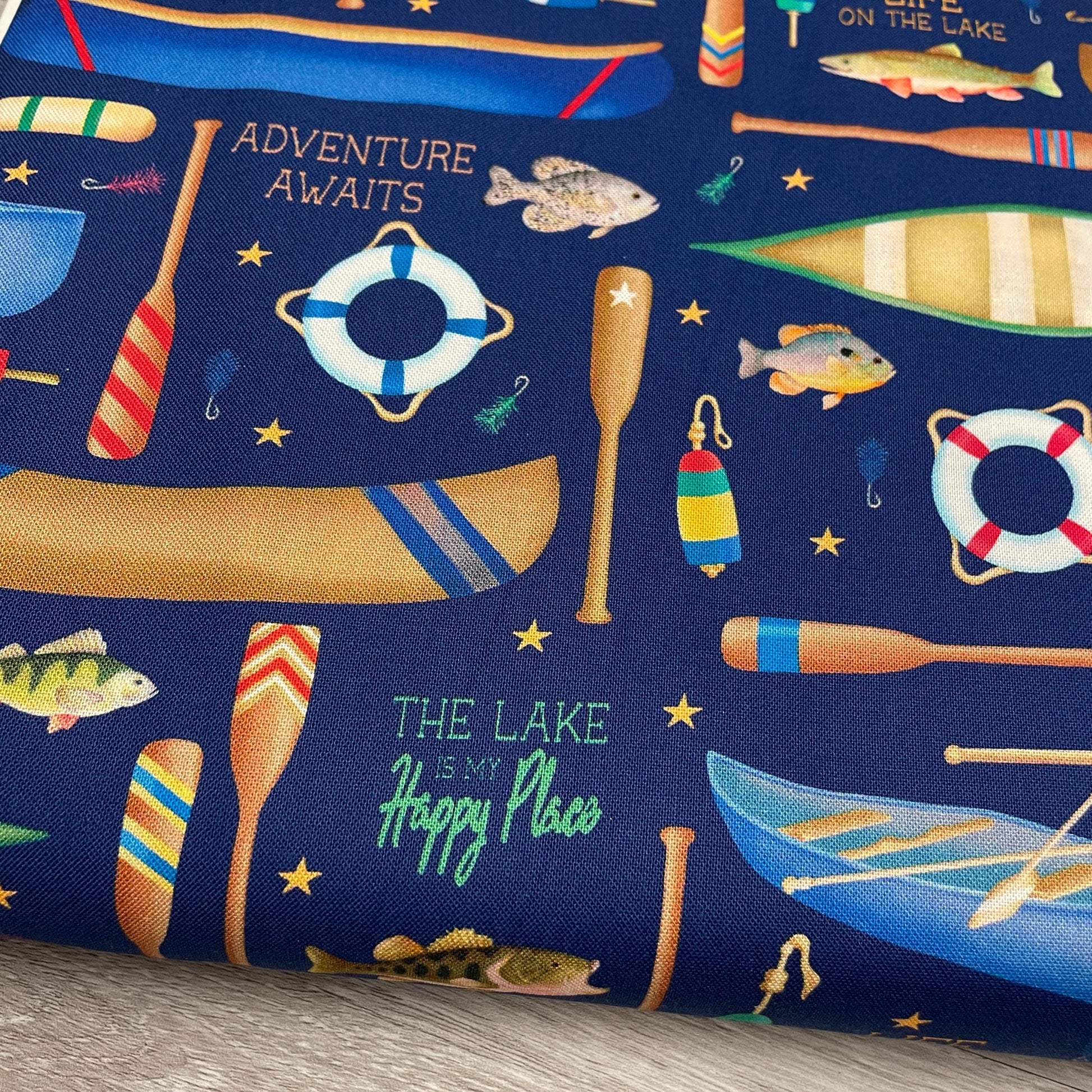 Lake Fabric - Benartex - 100% Cotton - Lake Life Navy