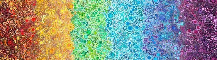 Rainbow Dots Fabric - Adventure Gradation - Robert Kaufman - Effervescence - 100% cotton
