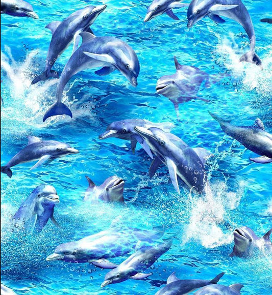 Dolphin fabric - Oasis - 100% Cotton - The Deep 59-7801