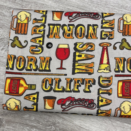 Cheers TV show fabric - Cheers Name Toss Pop Culture - 100% cotton fabric