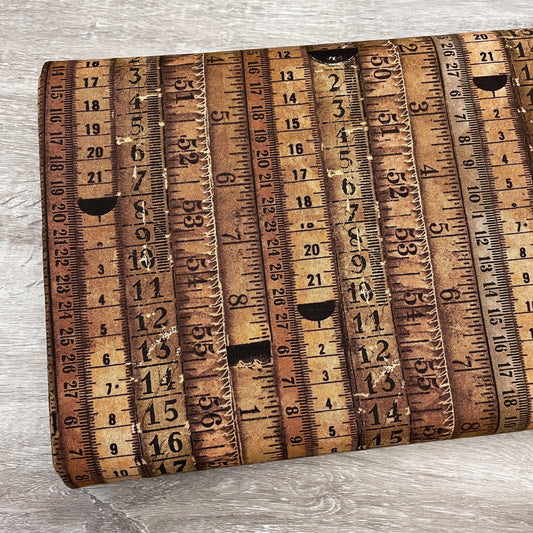 Tim Holtz Tape Measures - 100% Cotton Fabric - FreeSpirit - Eclectic Elements - Foundations Collection