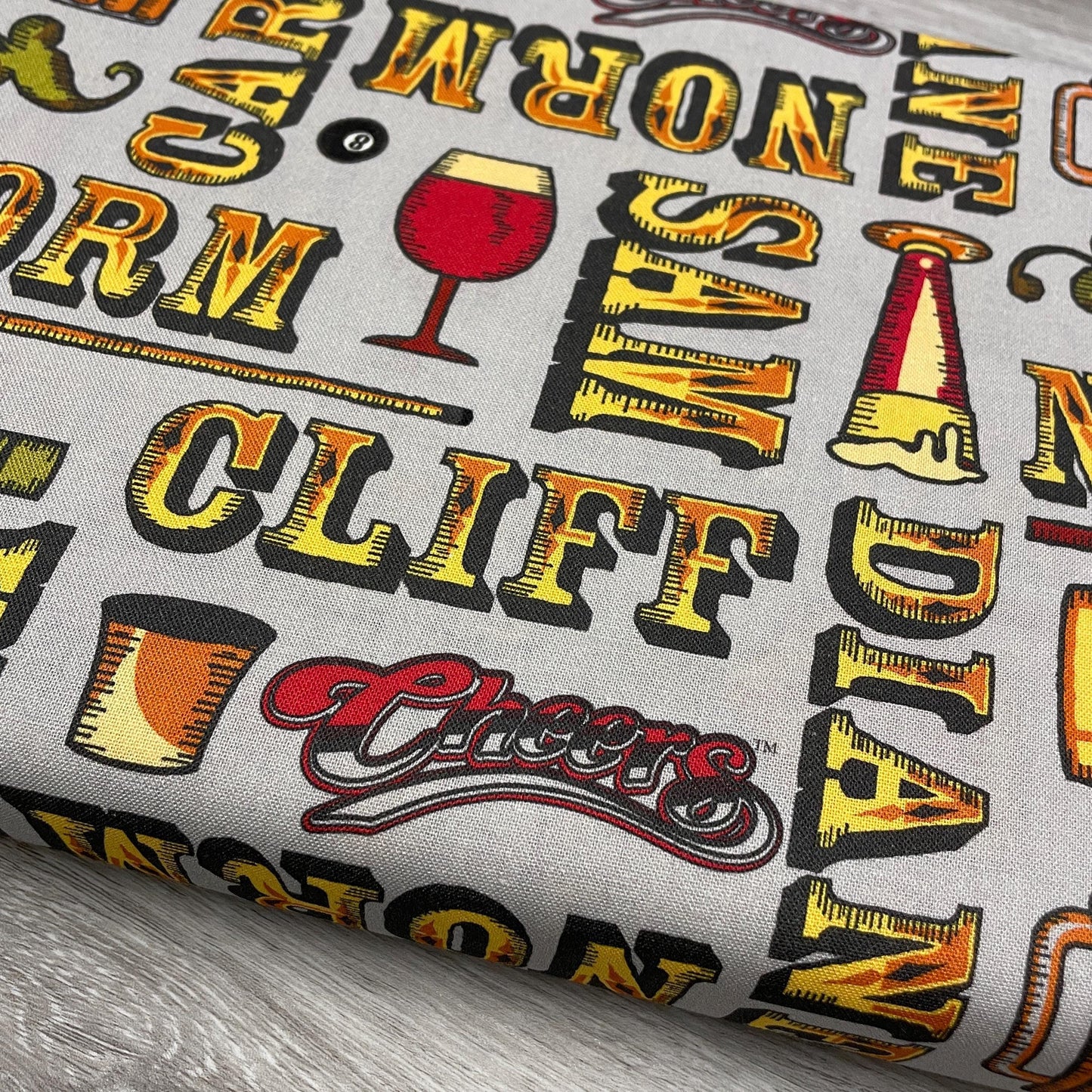 Cheers TV show fabric - Cheers Name Toss Pop Culture - 100% cotton fabric