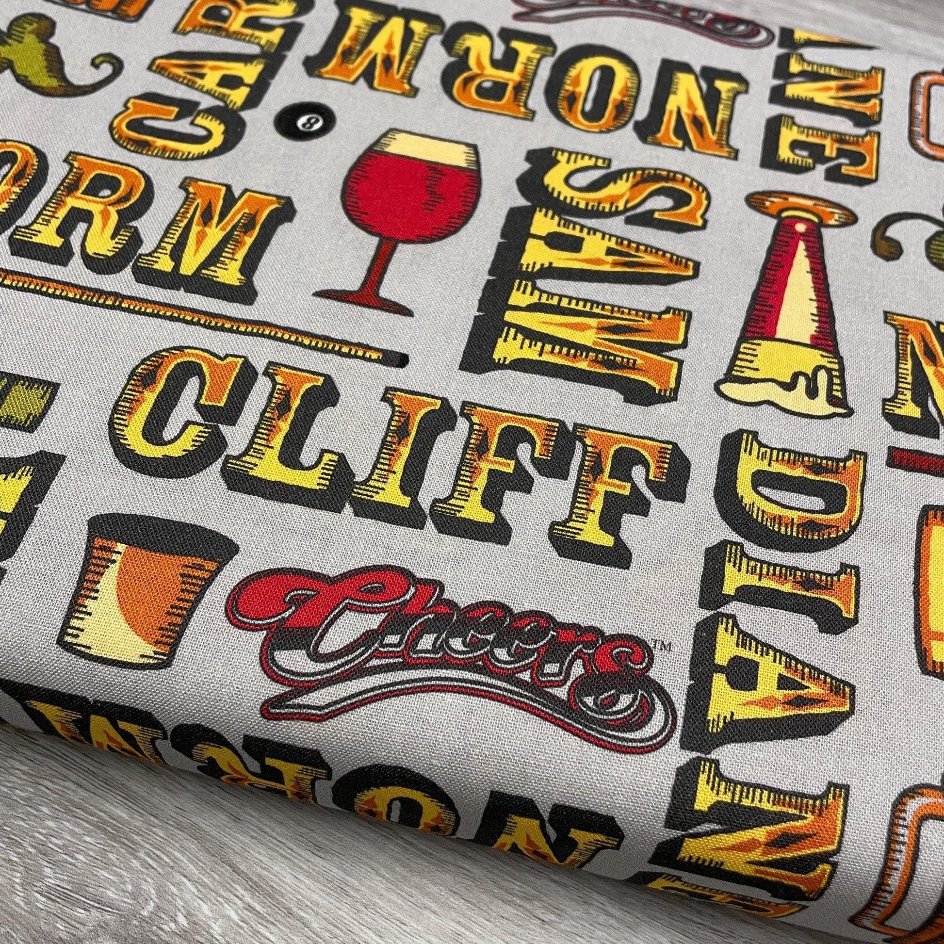 Cheers TV show fabric - Cheers Name Toss Pop Culture - 100% cotton fabric