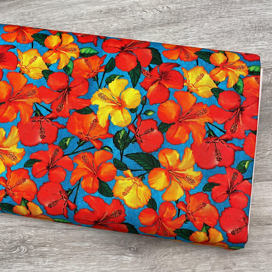 Hibiscus Fabric - Tropical Paradise - Whistler Studios - 53929-4 - 100% cotton
