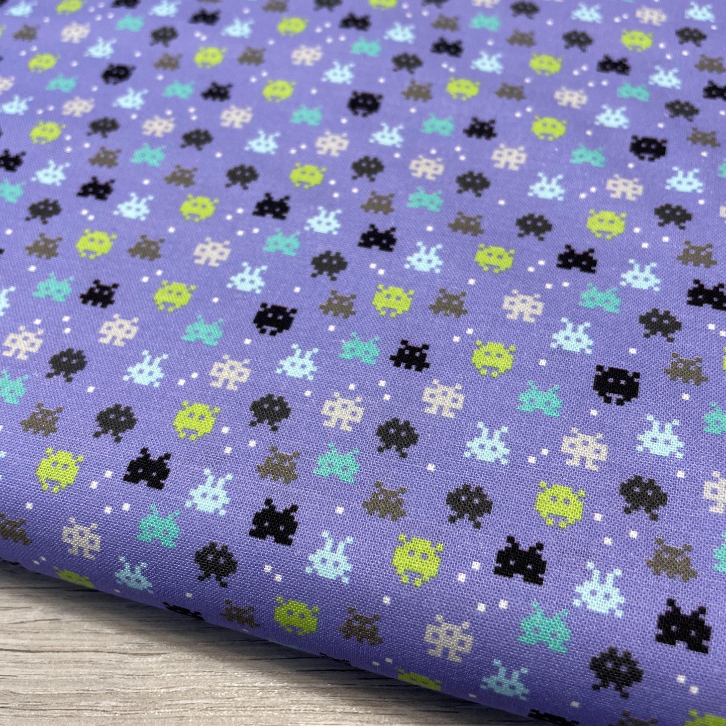 Gaming Fabric - 80s Arcade Collection - 8 bit Periwinkle