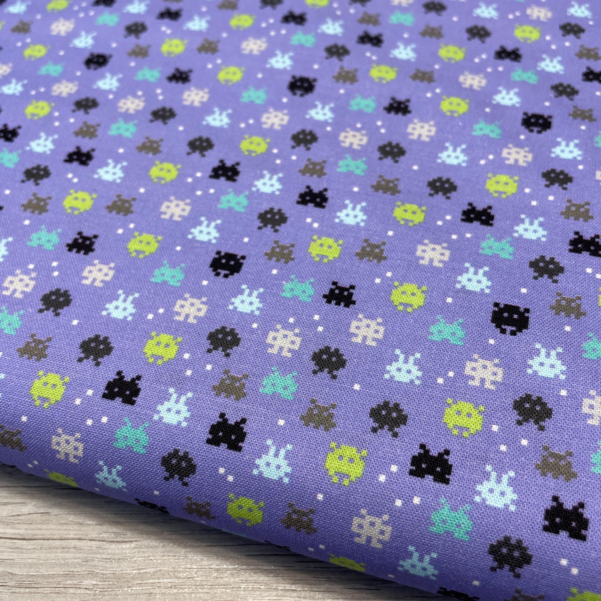 Gaming Fabric - 80s Arcade Collection - 8 bit Periwinkle