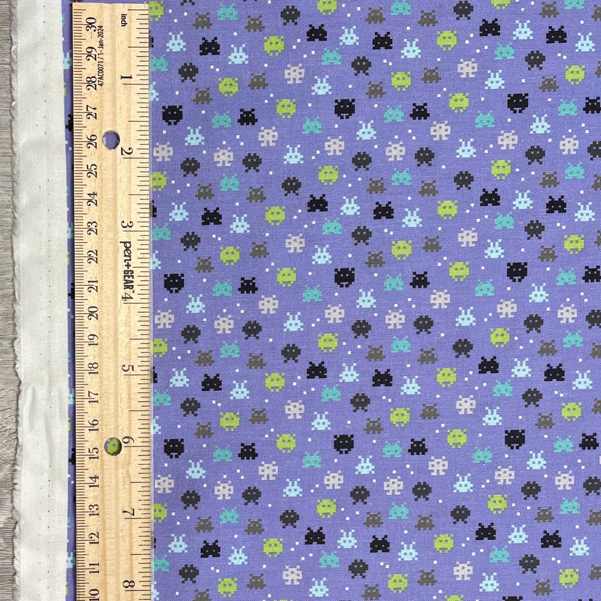 Gaming Fabric - 80s Arcade Collection - 8 bit Periwinkle