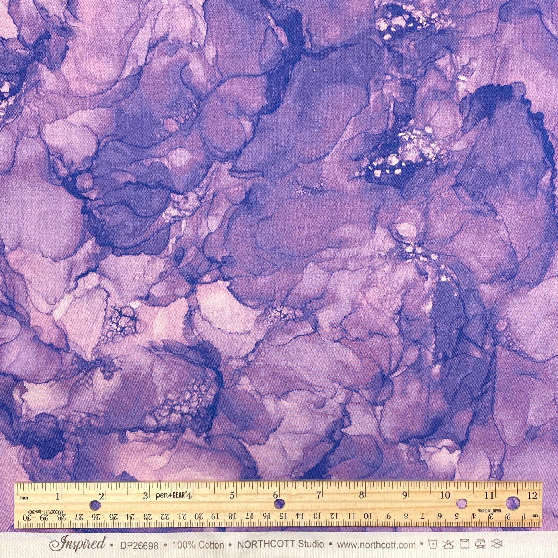 Inspired Alcohol Ink Blob Blender Fabric - DP26698-84 Purple - 100% Cotton - Northcott