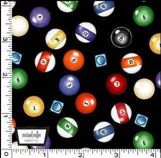 Billiard Balls Fabric - Follow Suit - Michael Miller - 100% cotton