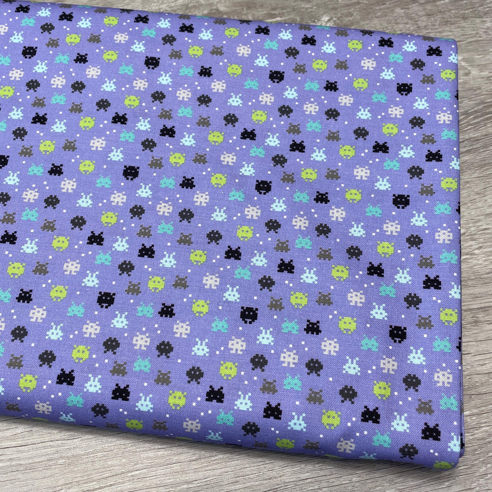 Gaming Fabric - 80s Arcade Collection - 8 bit Periwinkle