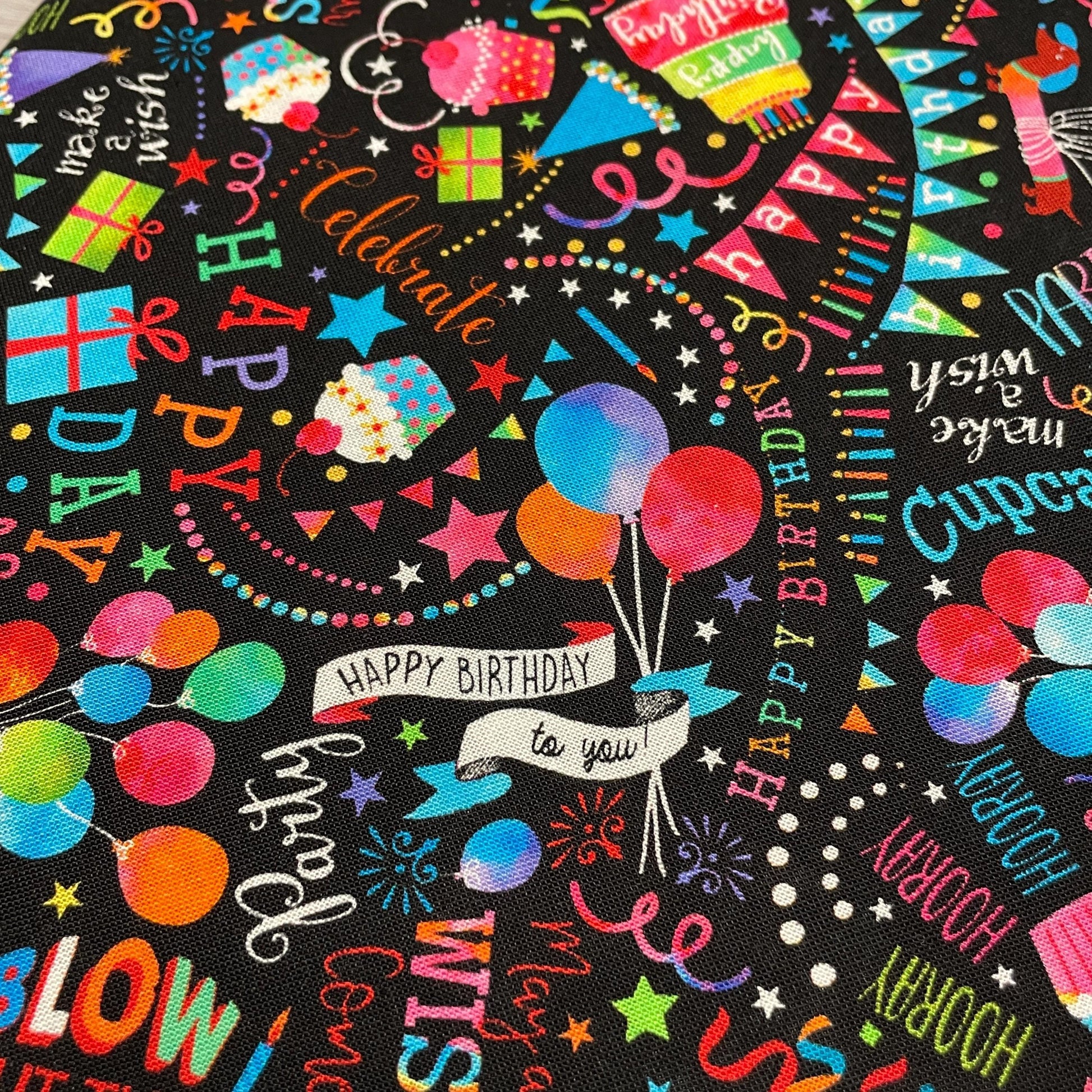 Happy Birthday Wishes Fabric - Party Animal