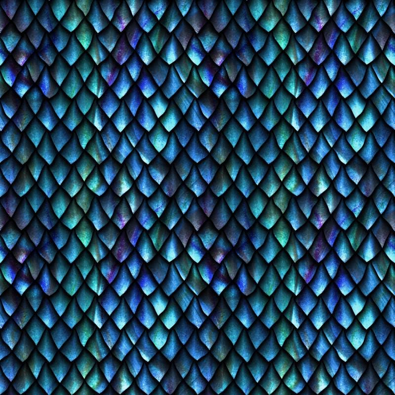 Dragon Scale Fabric - Blue Fury - 100% Cotton - In The Beginning Studio - 6DRG-2