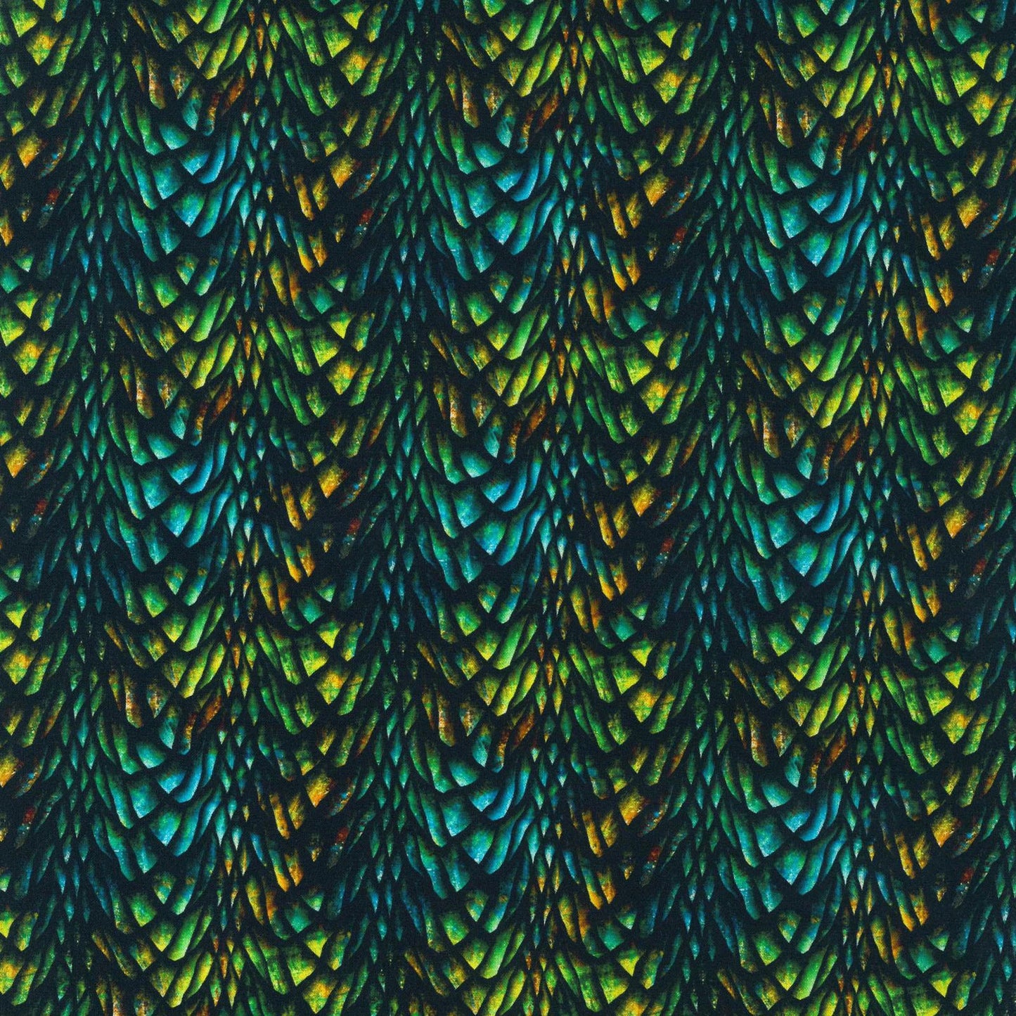Dragon Scale Fabric - Emerald Reign - 100% Cotton - In The Beginning - 25DRG-1
