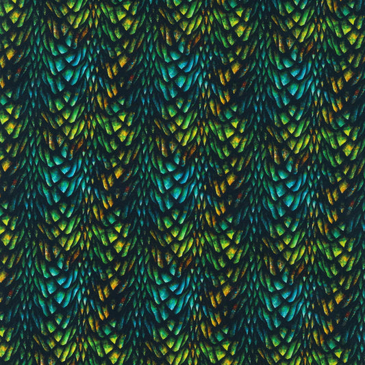 Dragon Scale Fabric - Emerald Reign - 100% Cotton - In The Beginning - 25DRG-1