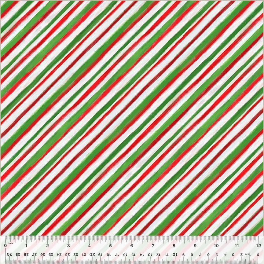 Meowy Christmas - Stripe - 100% cotton fabric - Windham Fabrics - 54488-6 Wrapping Paper