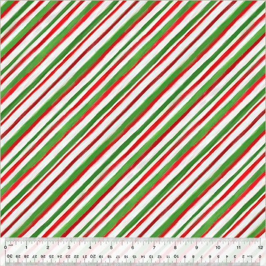 Meowy Christmas - Stripe - 100% cotton fabric - Windham Fabrics - 54488-6 Wrapping Paper