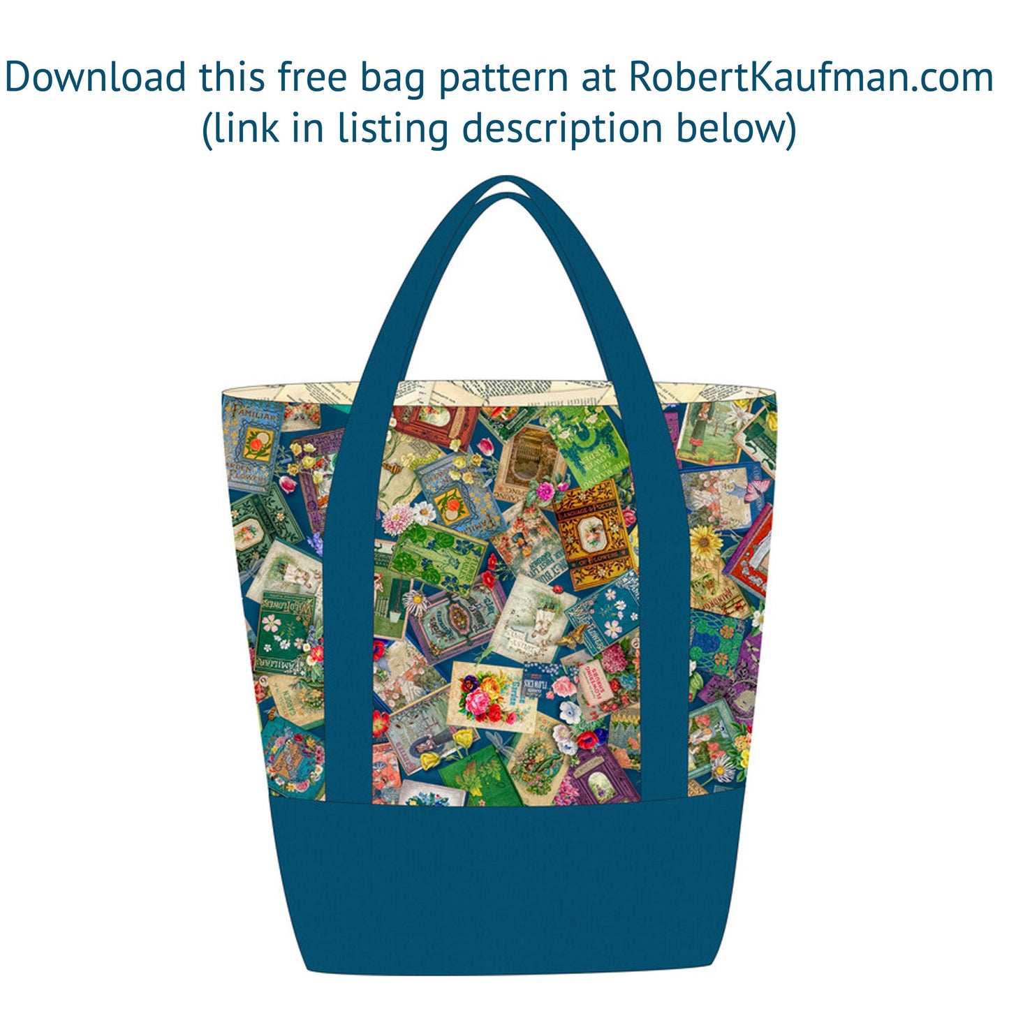 Gardening Book Fabric - Tales from the Garden - Robert Kaufman - 100% Cotton - Reading Classic Literature Poetry - ATXD-23000-238 GARDEN