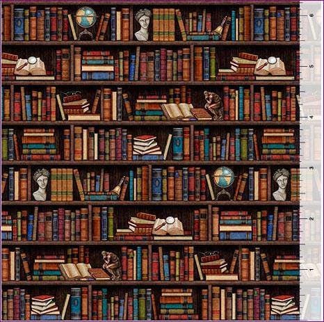Library Book Fabric - QT Fabrics - 100% Cotton - Reading Bibliophile gift