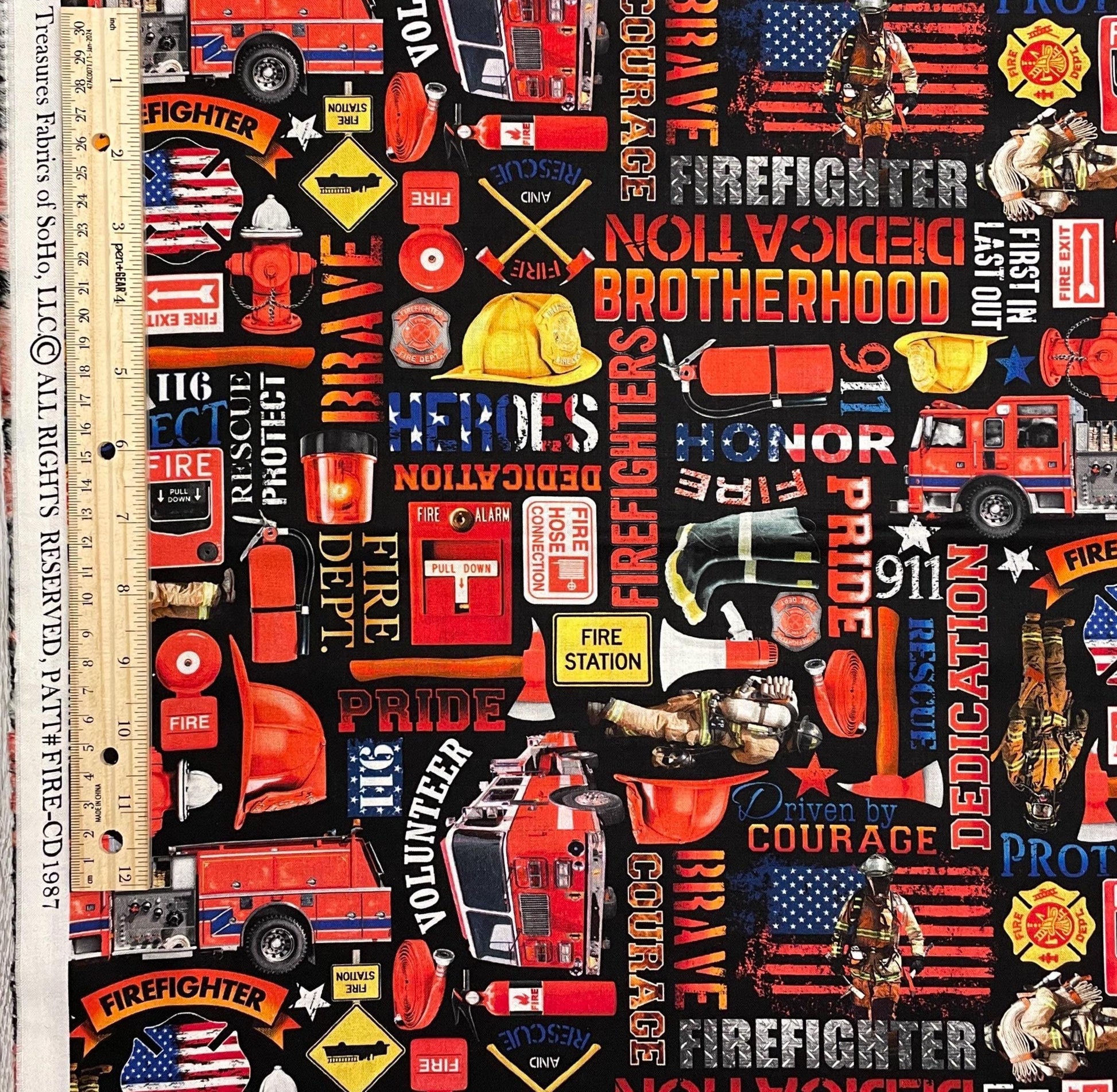 Firefighter Equipment and Text Fabric - Fire Department
