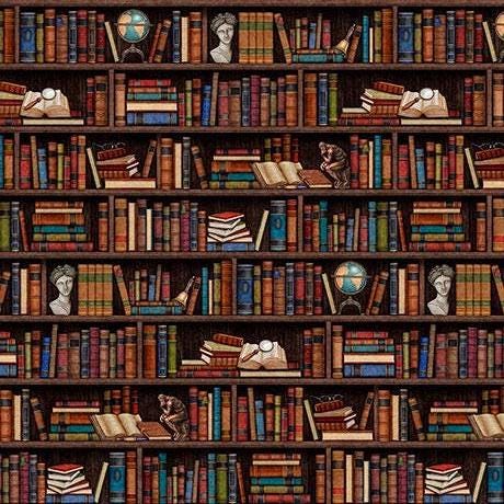 Library Book Fabric - QT Fabrics - 100% Cotton - Reading Bibliophile gift