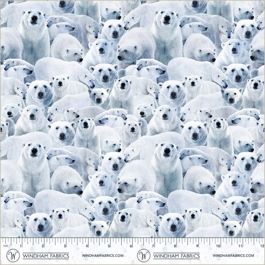 Polar Bear Fabric - 100% Cotton - Windham Fabrics - Winter Animals - 55033D-1