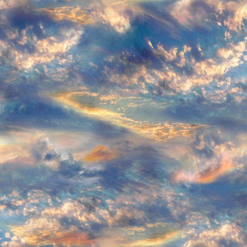 Beach Sky Fabric - Timeless Treasures - 100% Cotton - SKY-CD3872 SUNSET - Clouds