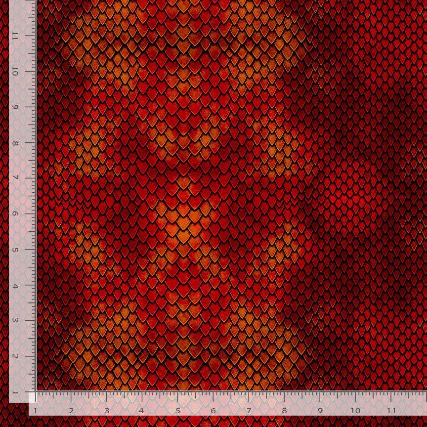 Dragon Scale Fabric - Timeless Treasures - 100% Cotton - Dragon Fire Collection - Dinosaur Skin - CD2443 ORANGE