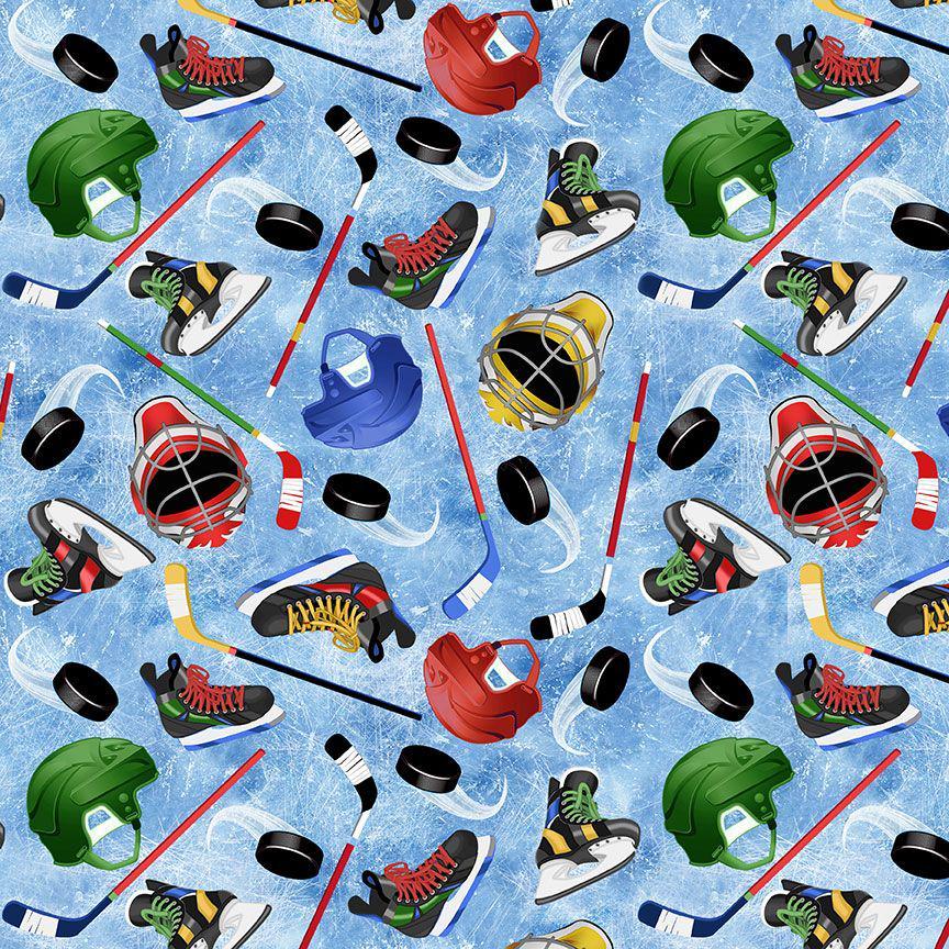 Hockey Fabric - Timeless Treasures - 100% Cotton - CD3057