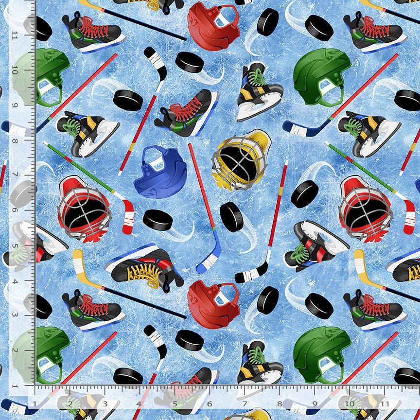 Hockey Fabric - Timeless Treasures - 100% Cotton - CD3057