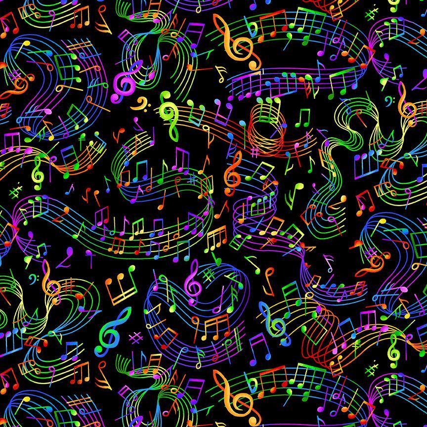 Music Note Fabric - 100% Cotton - Timeless Treasures - CD3675