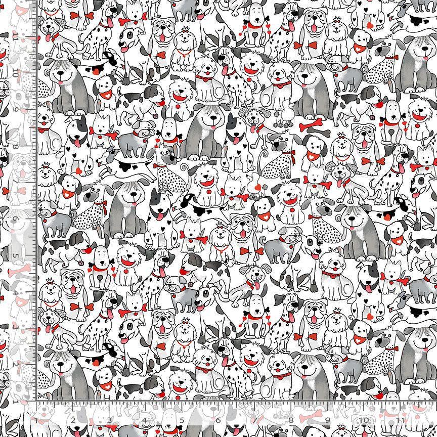Smiling Dog Fabric - 100% cotton - Timeless Treasures CD3845