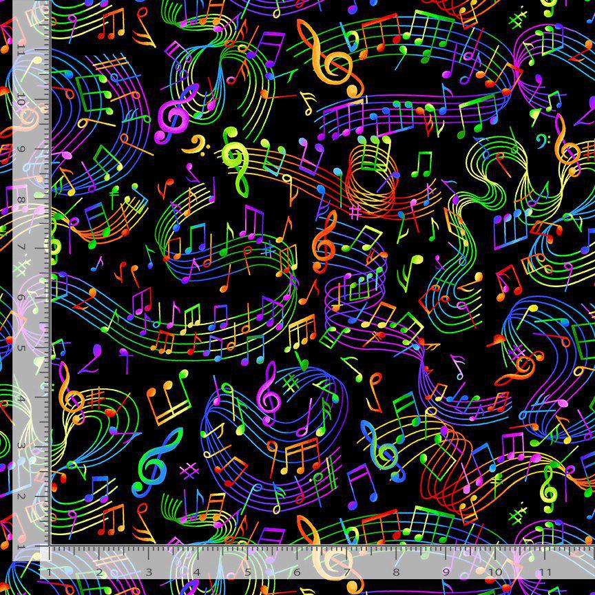 Music Note Fabric - 100% Cotton - Timeless Treasures - CD3675