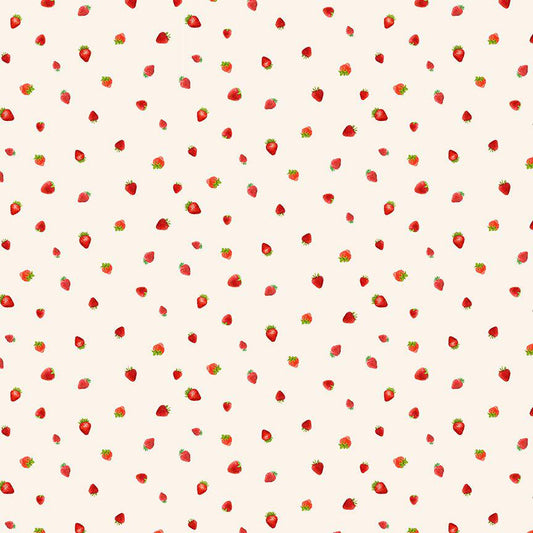 Mini Strawberries Fabric - 100% Cotton - Timeless Treasures CD3407