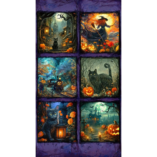 Halloween Fabric Panel - 24" x 44" - 100% cotton - Robert Kaufman - APYD-23690-438
