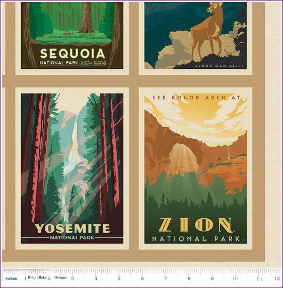 National Parks Wilderness Wonders Fabric Panel 54" x 72" - 100% Cotton - Riley Blake