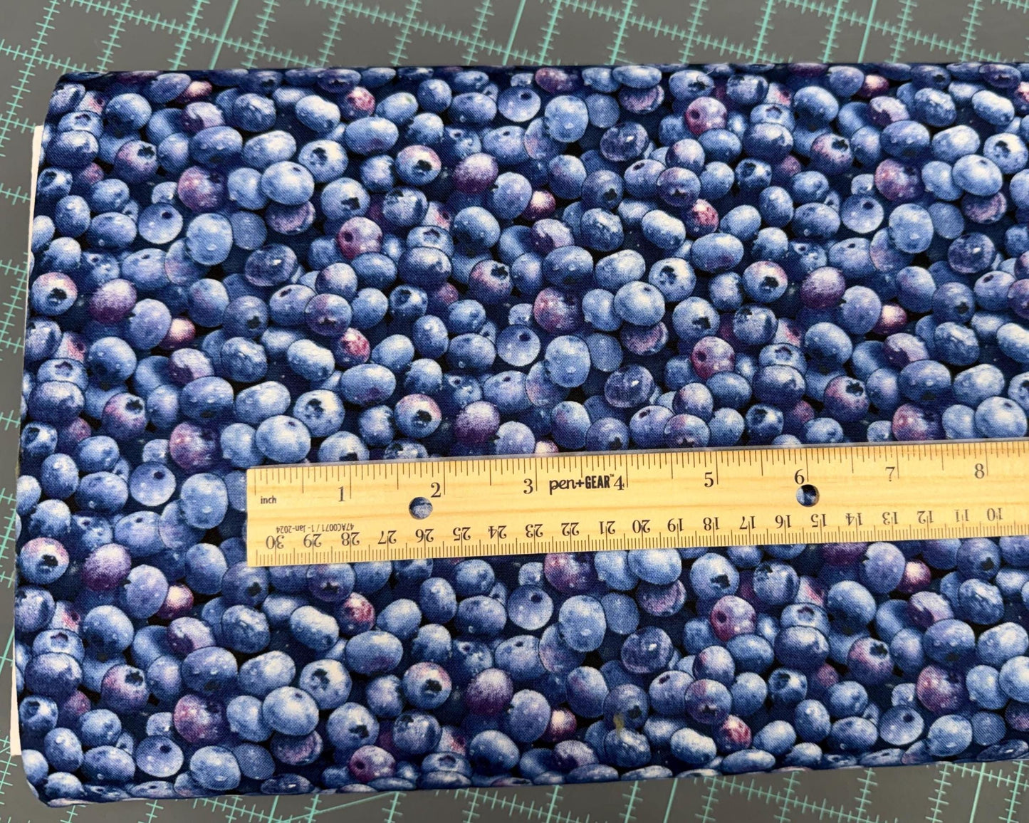 Blueberry Fabric - Berry Good 509 Blue - 100% Cotton - Elizabeth's Studio