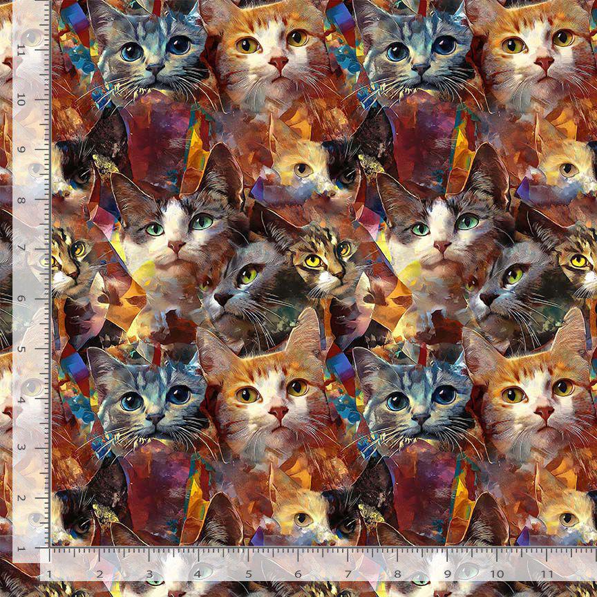 Kitty Collage Fabric - Timeless Treasures - 100% Cotton - CD4367