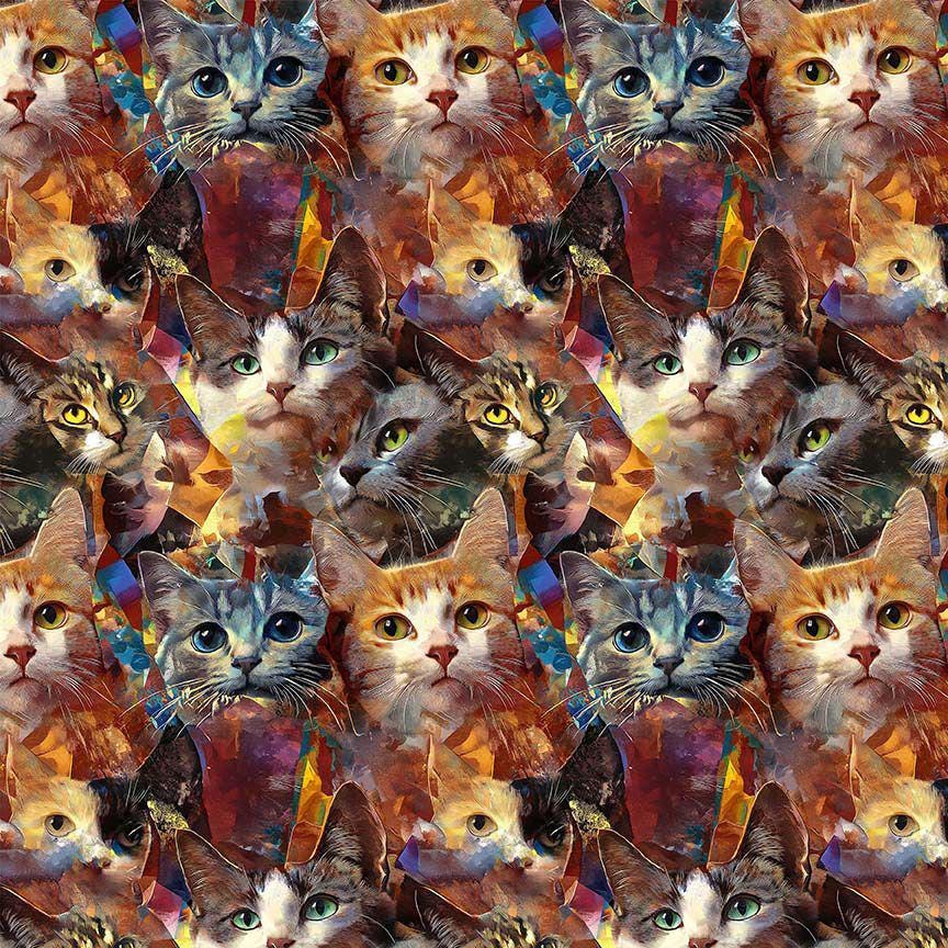 Kitty Collage Fabric - Timeless Treasures - 100% Cotton - CD4367