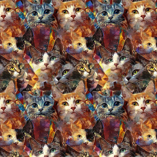 Kitty Collage Fabric - Timeless Treasures - 100% Cotton - CD4367