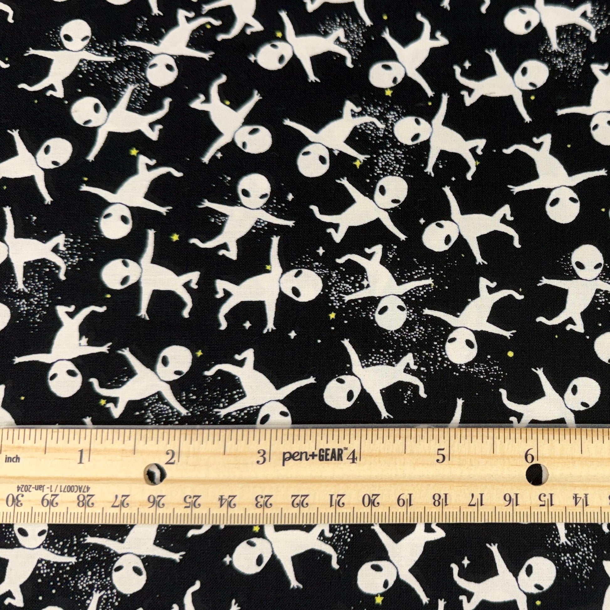 Space Alien Fabric - GLOW in the DARK - 100% Cotton - CG1164