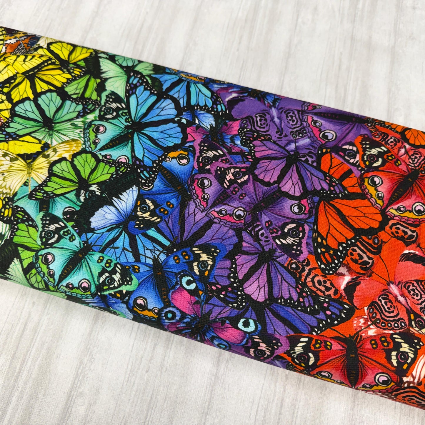 Rainbow Butterfly Fabric - Monarch Gardens - Camelot - 100% Cotton - 76250103-01