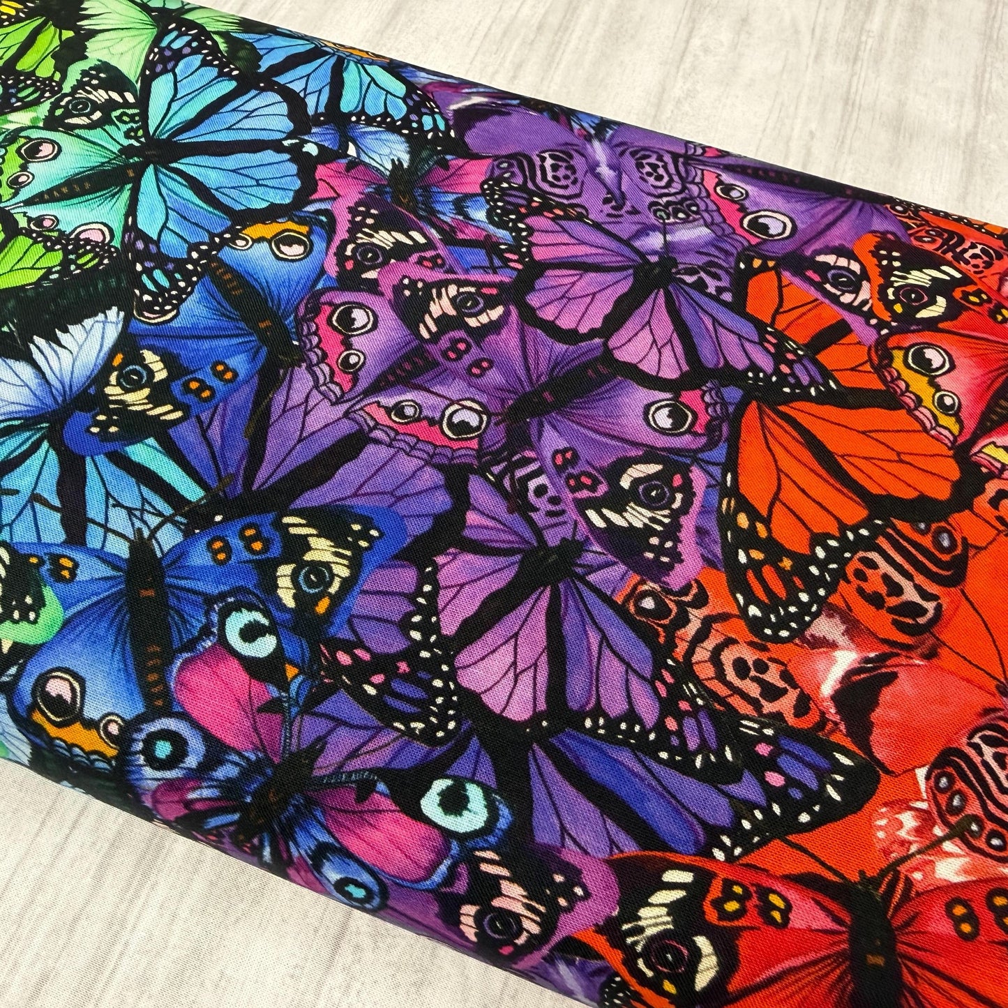 Rainbow Butterfly Fabric - Monarch Gardens - Camelot - 100% Cotton - 76250103-01