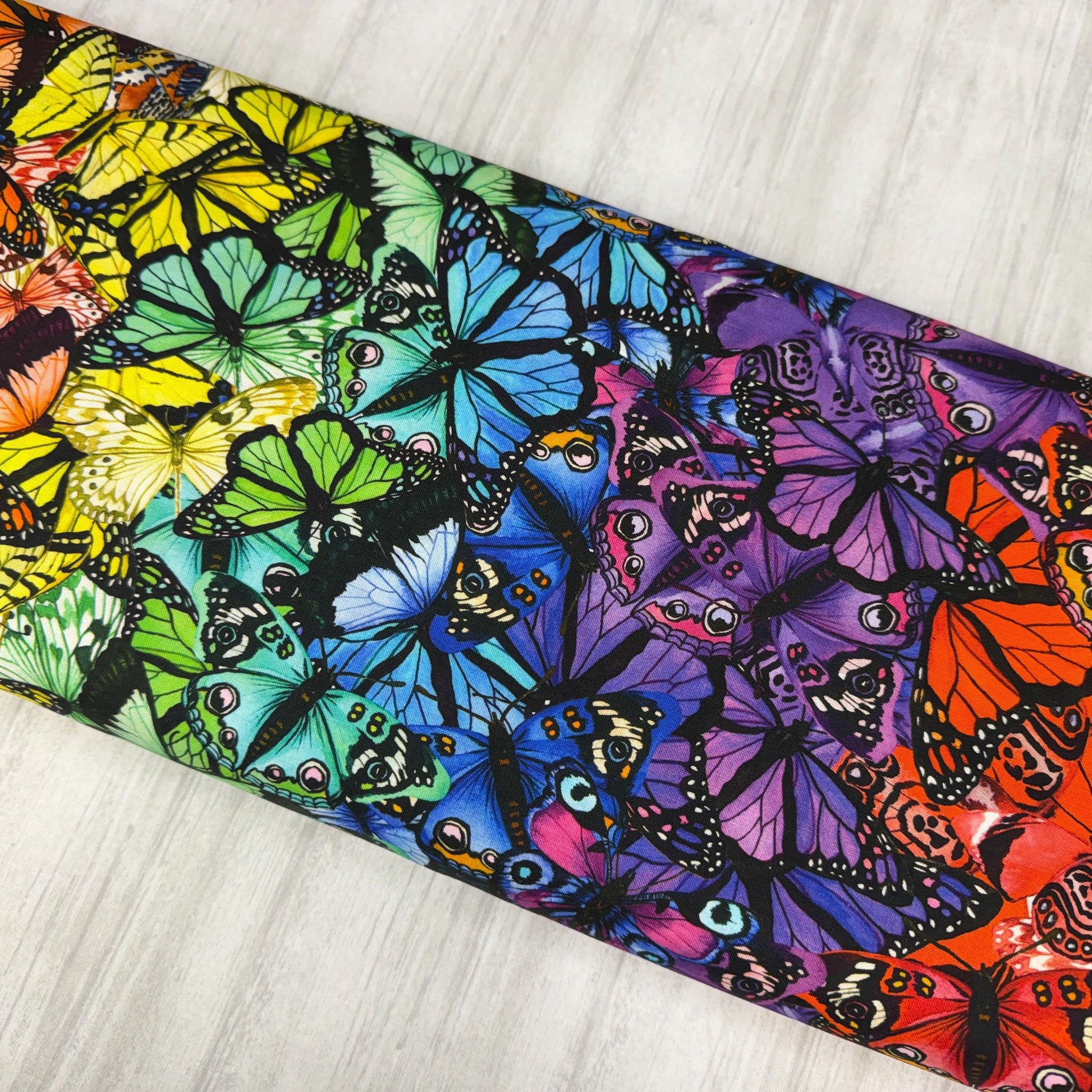 Rainbow Butterfly Fabric - Monarch Gardens - Camelot - 100% Cotton - 76250103-01
