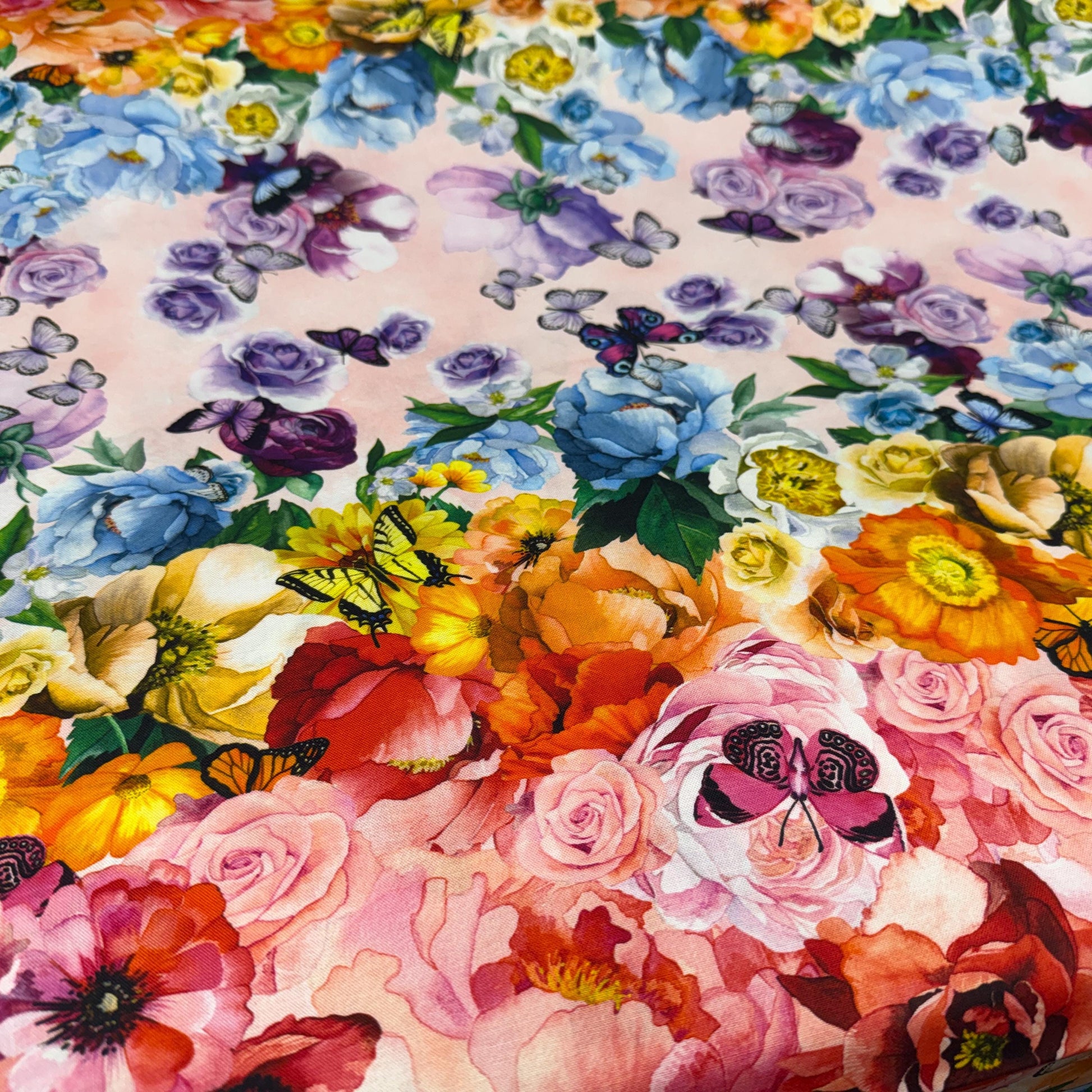 Butterfly Rose Garden Fabric - Monarch Gardens - Camelot - 100% Cotton - 76250102-01