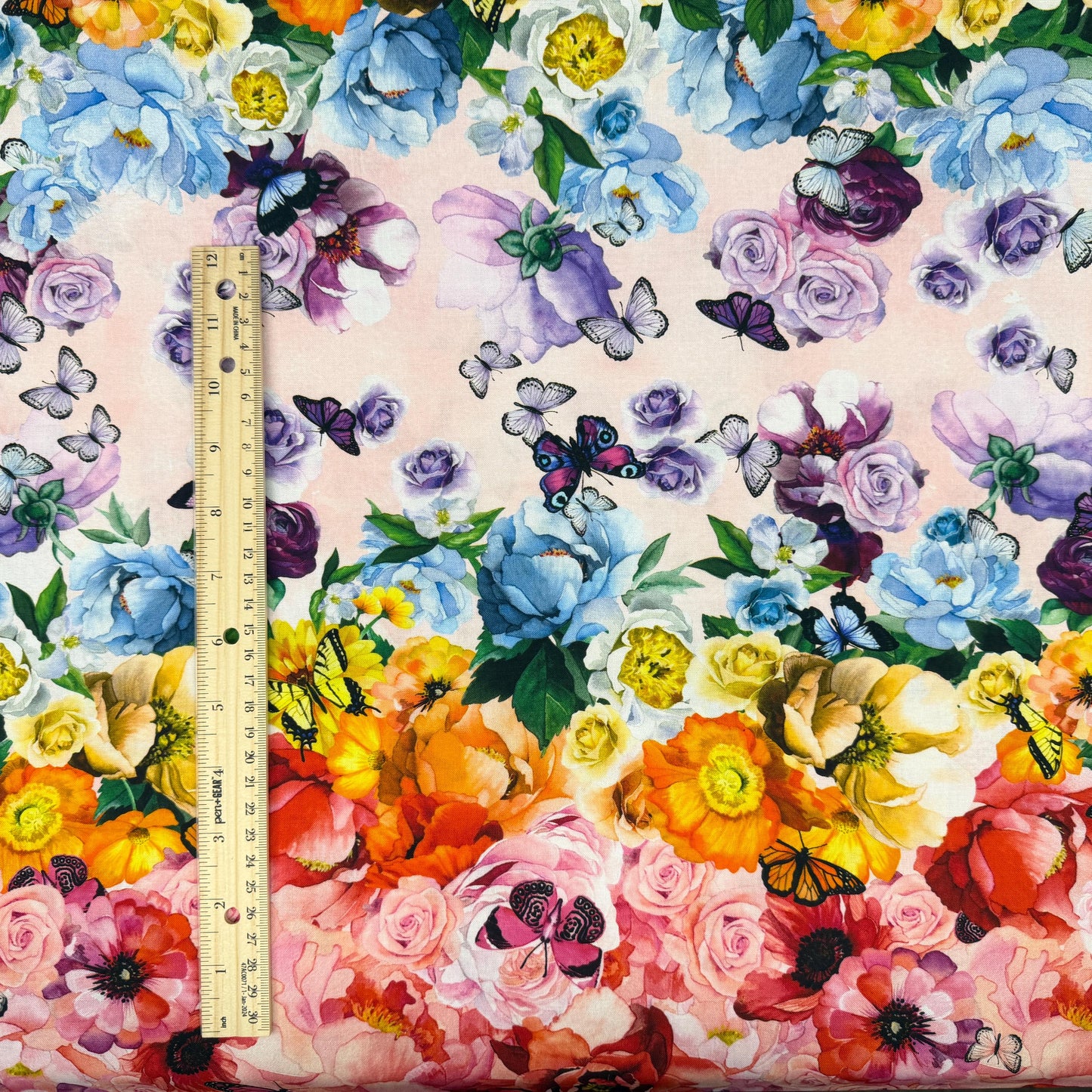 Butterfly Rose Garden Fabric - Monarch Gardens - Camelot - 100% Cotton - 76250102-01