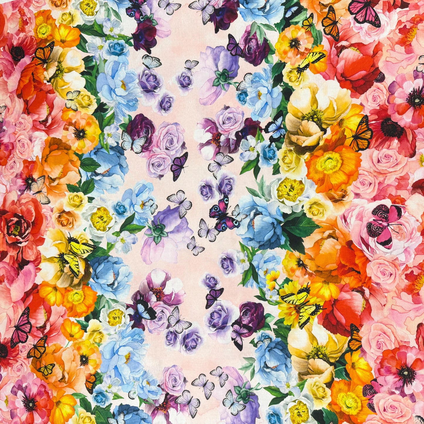 Butterfly Rose Garden Fabric - Monarch Gardens - Camelot - 100% Cotton - 76250102-01
